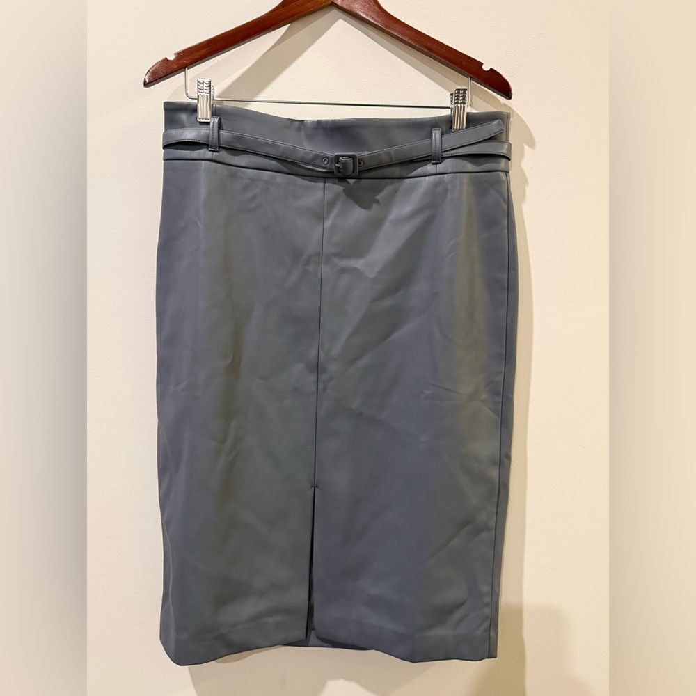 Ann Taylor Factory Faux leather Slate Pencil Skirt Size 12